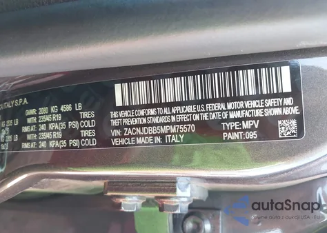 2021 Jeep Renegade 80Th Anniversary 4X4 z USA, uszkodzony, nr VIN ZACNJDBB5MPM75570